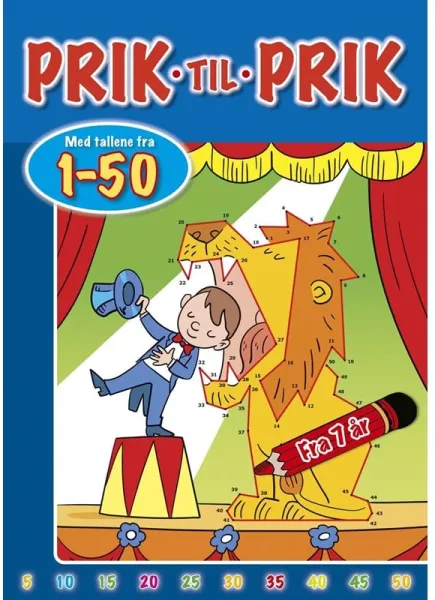 Prik til prik med tallene fra 1-50 (Sirkus) - Hobby - hefte
